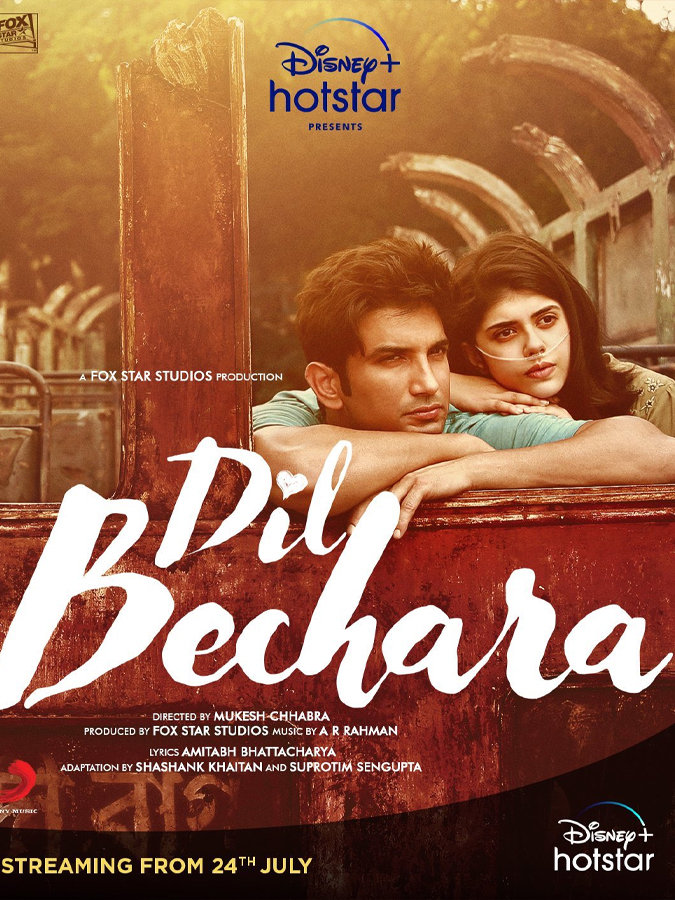 Dil Bechara Poster Featuring SSR & Sanjana Sanghi