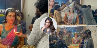 Nidhhi Agerwal fans celebrate Valentine's Day by erecting and worshipping her idol