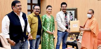 Randeep Hooda, Urvashi Rautela meet Uttar Pradesh CM Yogi Adityanath
