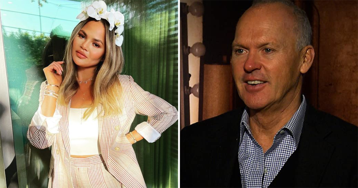 Chrissy Teigen Reveals An Awkward Drunk Story Ft. Michael Keaton Holding A Glass Of Champagne!