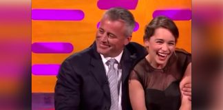 The Graham Norton Show: ‘Khaleesi’ Emilia Clarke Blushed Pink When FRIENDS’ ‘Joey’ Matt LeBlanc Asked Her, “How You Doin?” Emilia Clarke Was Totally Fangirling Over Matt LeBlanc At The Graham Norton Show