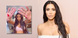 Kim Kardashian scorches in pink