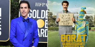 Sacha Baron Cohen Shares 'Borat 2' Globes Wins With Crew Who 'Risked Their Personal Safety, Arrest'