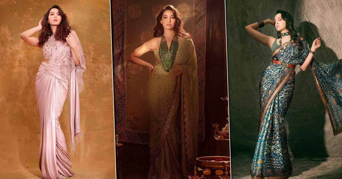 Who Said Sarees Don’t Get The Mercury Rising? Check Out Nora Fatehi Looking Hot In Them