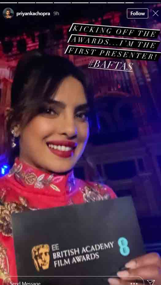 Priyanka, Nick go 'red and black' on BAFTA red carpet