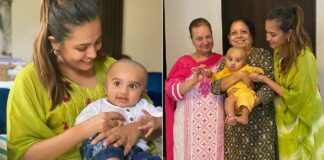 Anita Hassanandani shares photos of son Aaravv's mundan ceremony