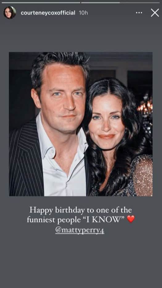 Courteney Cox Makes Reference To 'Friends' While Wishing Co-Star Matthew Perry A Happy Birthday