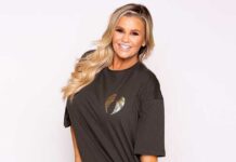 Kerry Katona doing yoga to get back in shape