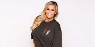 Kerry Katona doing yoga to get back in shape