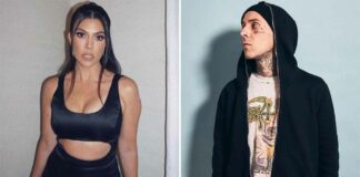 Kourtney Kardashian Goes Topless Covering Her Breast With Only Her Hair Boasting New Haircut By BF Travis Barker