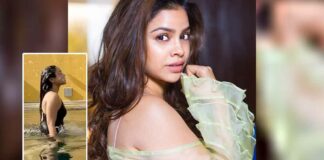 The Kapil Sharma Show Fame Sumona Chakravarti In A Black Monokini Sets The Pool On Fire With Her Back Hair Flip