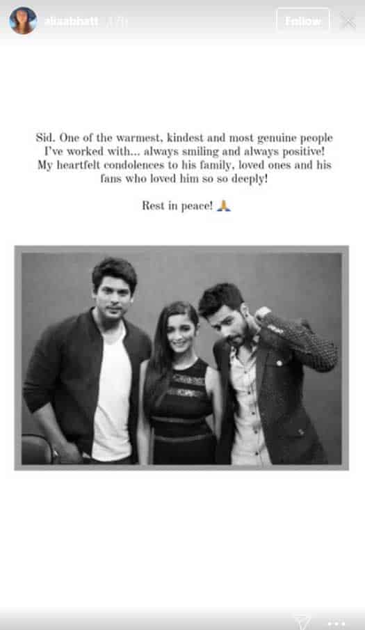 Alia Bhatt pens emotional message remembering Sidharth Shukla