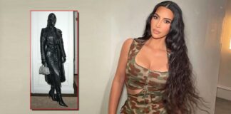 Kim Kardashian's black leather suit leaves fans in the dark