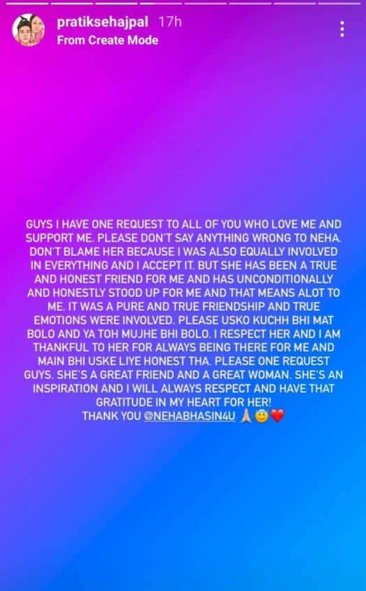 Neha Bhasin Hits Back At The Trolls, Pratik Sehajpal Defends The Singer