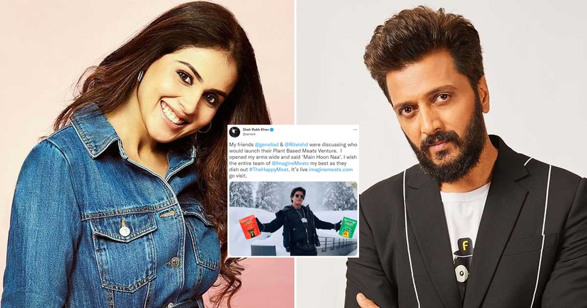 Shah Rukh Khan Spreads His Arms Again, This Time It's For Promoting Riteish Deshmukh & Genelia D'Souza's Plant-Based Meat