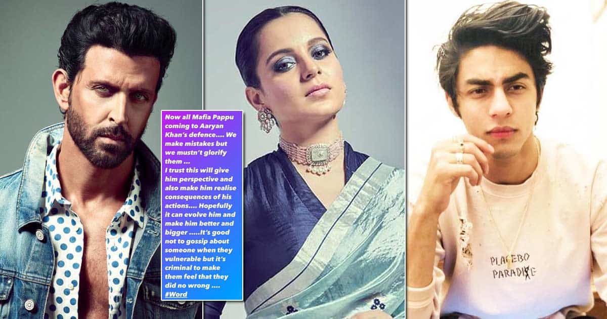 After Hrithik Roshan, Now Kangana Ranaut Shares A Cryptic Post On Aryan Khan's Arrest - Deets Inside