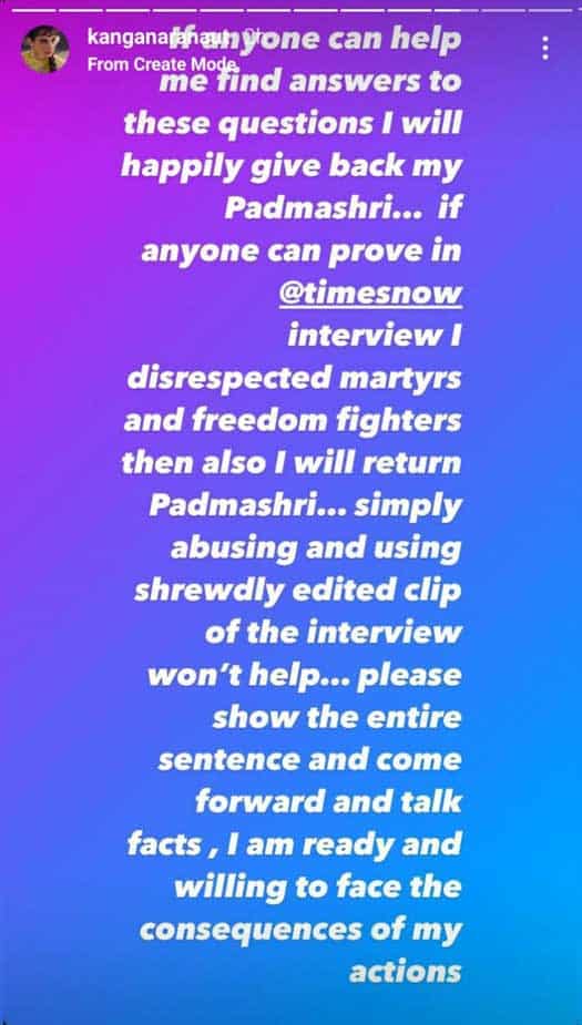 Kangana Ranaut Promises To Return Padma Shri If Proven Wrong About Her Controversial 'Bheek' Remark: "Jo Chor Hain Unki Toh Jalegi, Koi Bujha Nahi Sakta"
