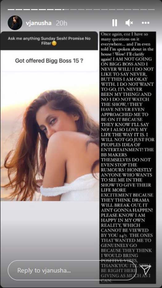 Karan Kundrra's Ex-Anusha Dandekar Reveals On Not Participate In Bigg Boss: "I Will Not Go Just For People's Idea Of Entertainment"