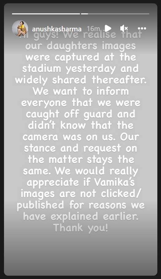 Anushka Sharma & Virat Kohli Request Netizens To Not Publish Vamika’s Pictures Anymore After Photographs From The Stand Go Viral