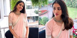 Navya Naveli Nanda Gets Trolled For Wearing An Ill-Fitted Blouse With A Beautiful Pastel Saree, Read On