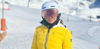 Samantha wows fans, friends with her skiing skills