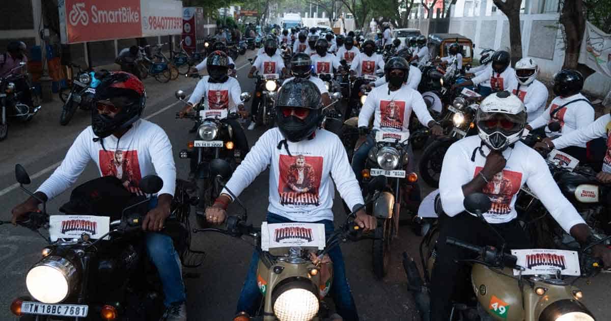 60 fans of Vikram take out motorcycle rally to celebrate 'Mahaan', his 60th film