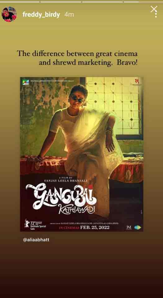 Freddy Birdy Praises Alia Bhatt Starrer Gangubai Kathiawadi Dissing Deepika Padukone’s Gehraiyaan