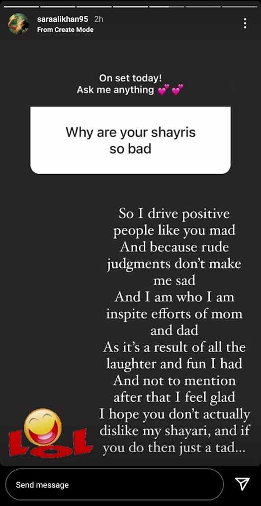 Sara Ali Khan Trolled For Her 'Bad Shayaris', Hits Back With Yet Another Shayari