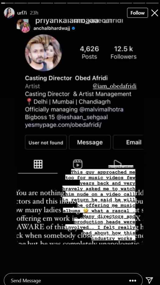 Urfi Javed Accuses A Casting Director For Asking Sexual Favours
