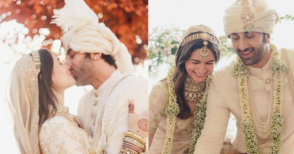 Alia Bhatt & Ranbir Kapoor Share A Passionate Kiss In Their First Wedding  Pics, They Look Like A Dream Couple!