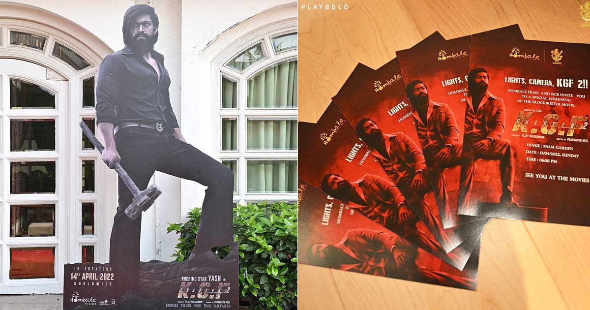 Blockbuster KGF Chapter 2 To Especially Premiere At The RCB Bio Bubble Today