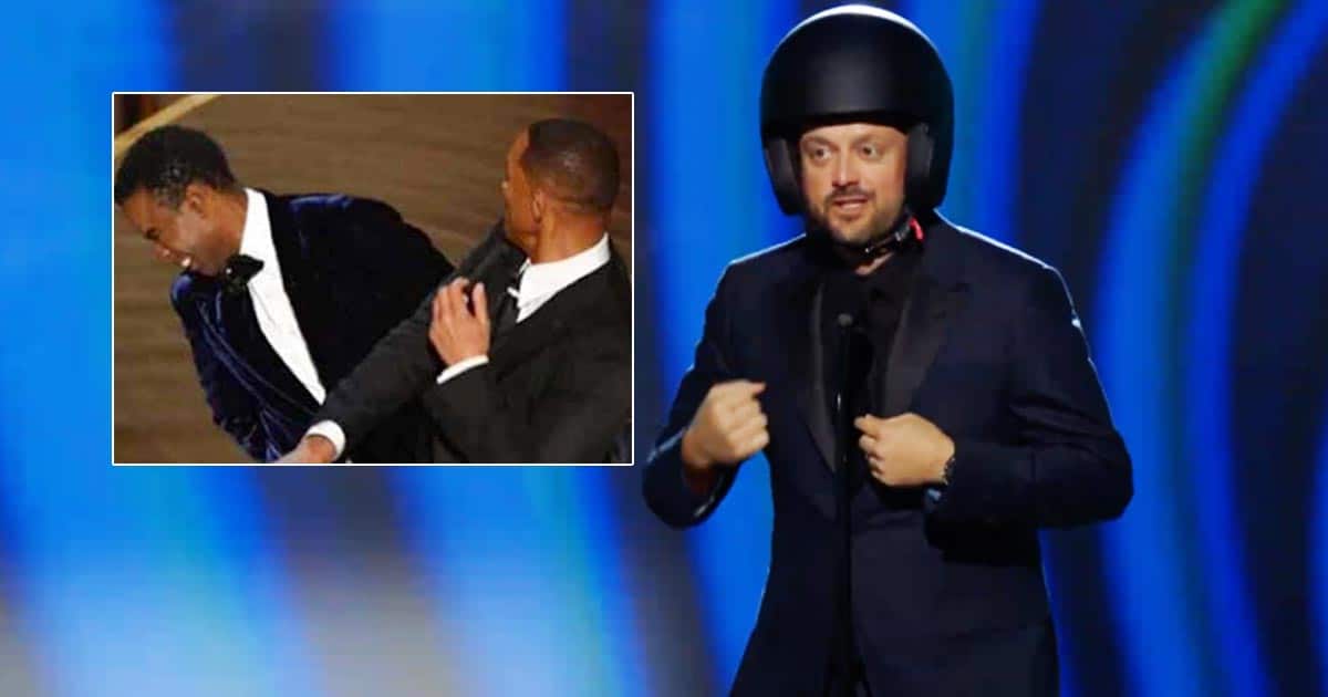 Grammys 2022: Presenter Nate Bargatze Dons A Helmet As He Takes A Dig At  Will Smith's Slap Controversy, "Comedians Have To Wear This Now..."