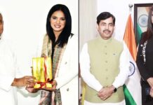 Never Back Down: Revolt star Neetu Chandra meets CM Nitish Kumar and Syed Shahnawaz Hussain, and receives acclaim!