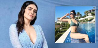 Karishma Tanna Beats The Heat By Taking A Dip In The Pool In Her Military Green Bikini, One Fan Commented " Itni Garmi Kaha Se Aa Rahi Hai India Ab Pata Chala"