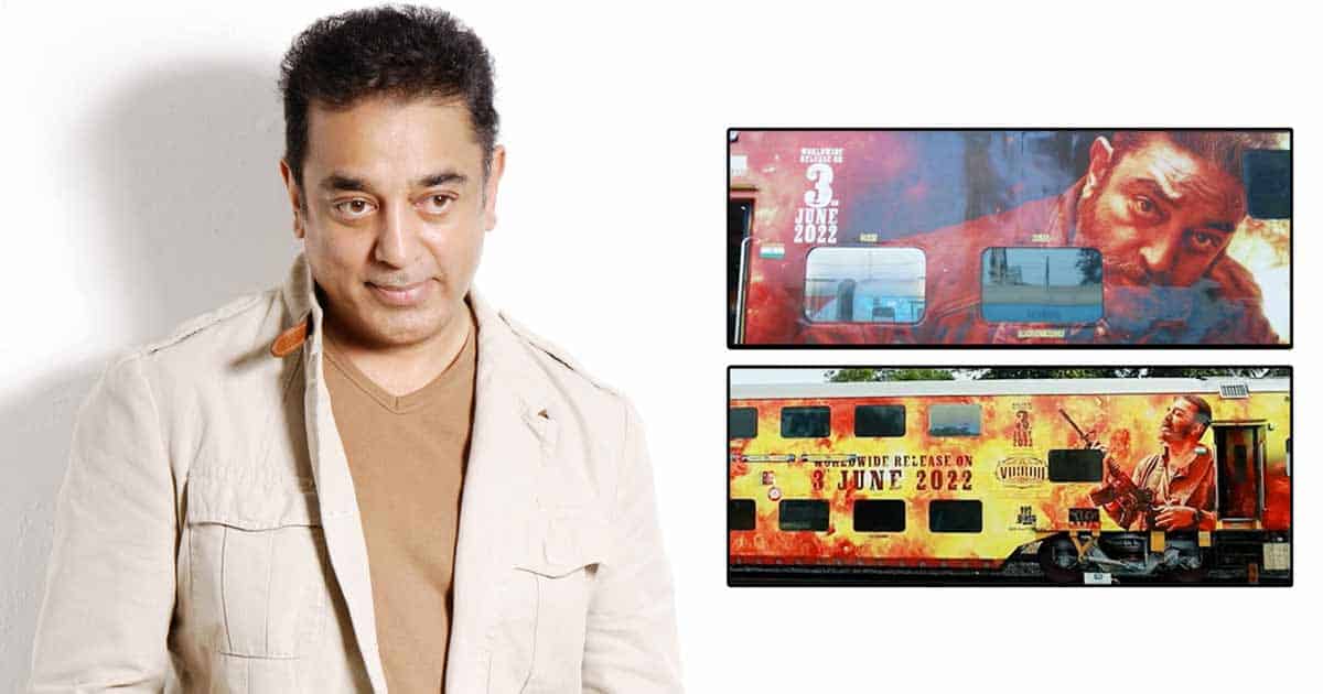 Seven Train Engines Painted With Kamal Haasan-Starrer 'Vikram' Creatives