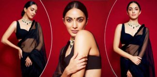 Kiara Advani’s Black Sheer Saree With A Sleeveless Bralette Blouse Is For A Day When You Want To Set The Mood Right Without Saying A Word - See Pics Inside