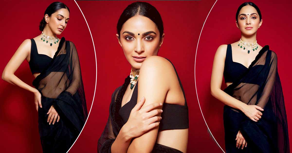 Kiara Advani's Black Sheer Saree With A Sleeveless Bralette Blouse Is For A  Day When You Want To Set The Mood Right Without Saying A Word!