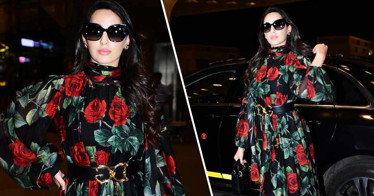 Nora Fatehi Redefines Elegance In A Dolce Gabanna Black Floral