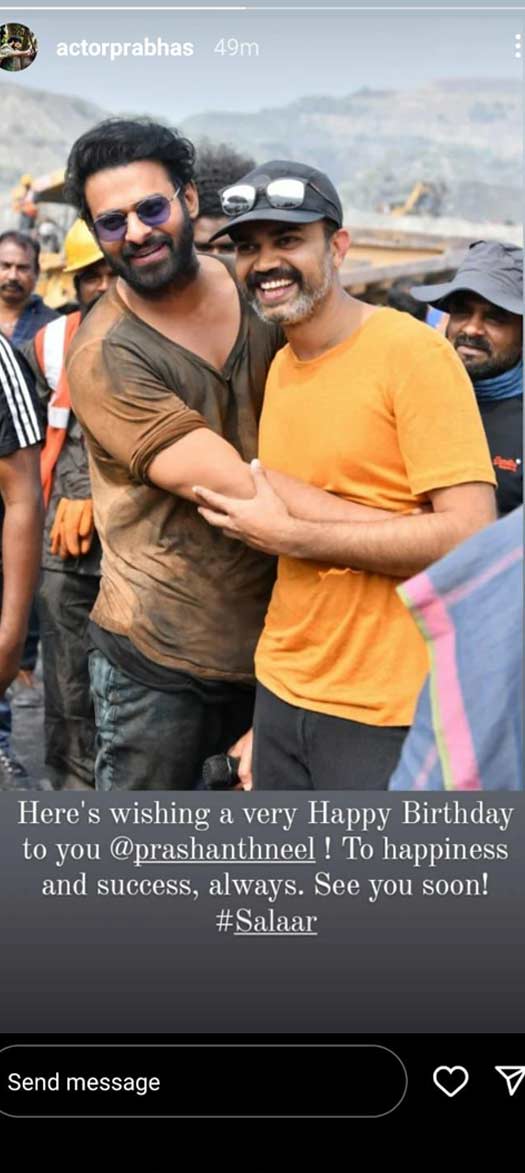 Prabhas Pens A Emotional Note For His Salaar Director Prashant Neel For His Birthday