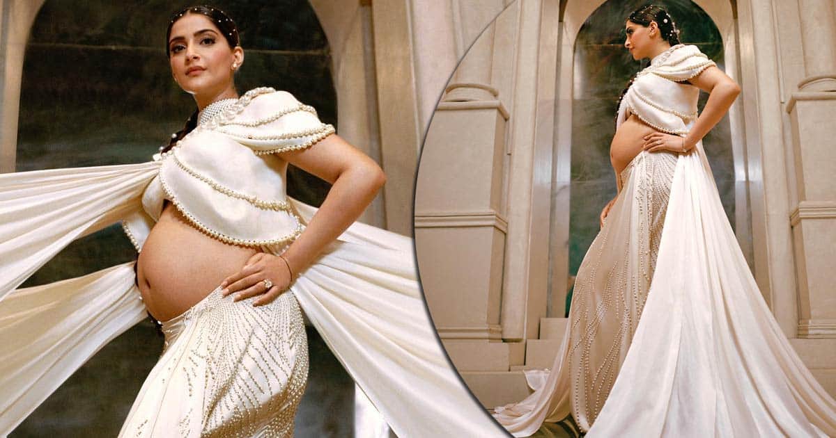 Sonam Kapoor Looks Like A Royal Goddess As She Flaunts Her Pearl White  Ensemble In Birthday Special Maternity Shoot