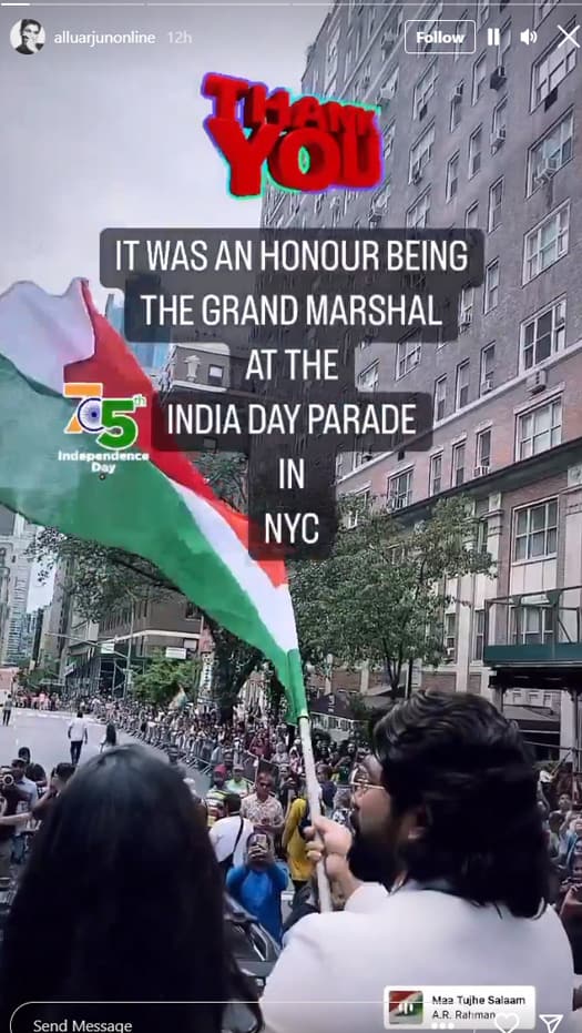 A proud moment for India: Allu Arjun represents India as Grand Marshall in the annual Indian day parade in NEW YORK