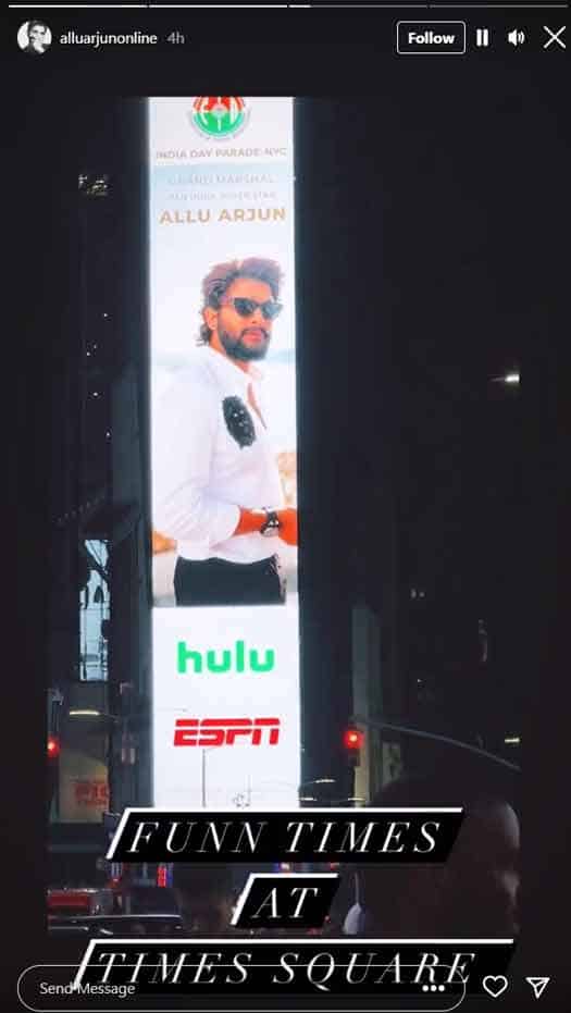 A proud moment for India: Allu Arjun represents India as Grand Marshall in the annual Indian day parade in NEW YORK