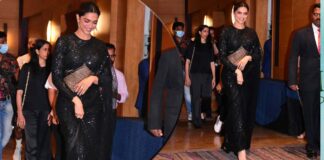 Deepika Padukone Looks Celestial As She Stuns In A Sheer Black Glittery Saree - See Video Inside