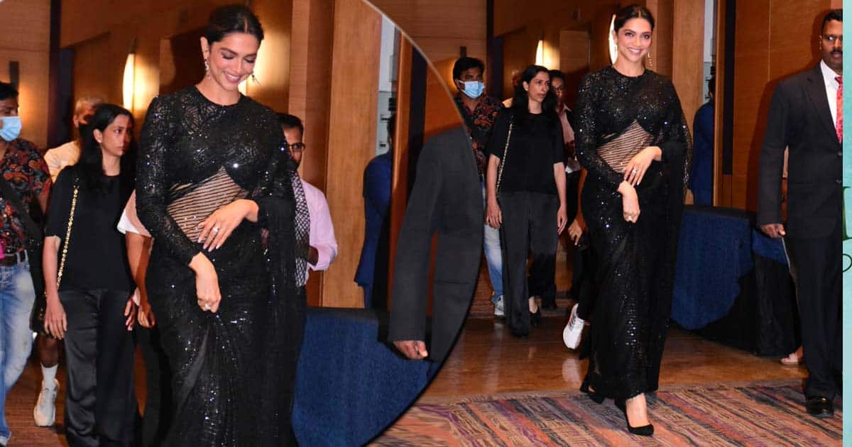 Deepika Padukone Looks Celestial As She Stuns In A Sheer Black Glittery Saree - See Video Inside
