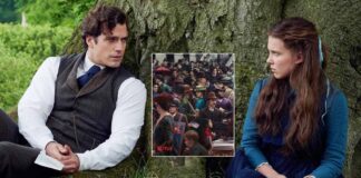 Enola Holmes 2 Official Poster Hides Henry Cavill & Millie Bobby Brown In A Crowd
