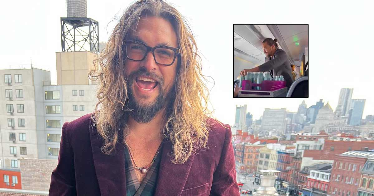 Jason Momoa surprises passengers, serves drinks on flight