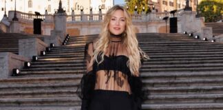 Kate Hudson Attended Skeleton Key LA Premiere In A Gorgeous Versace Sheer Black Gown