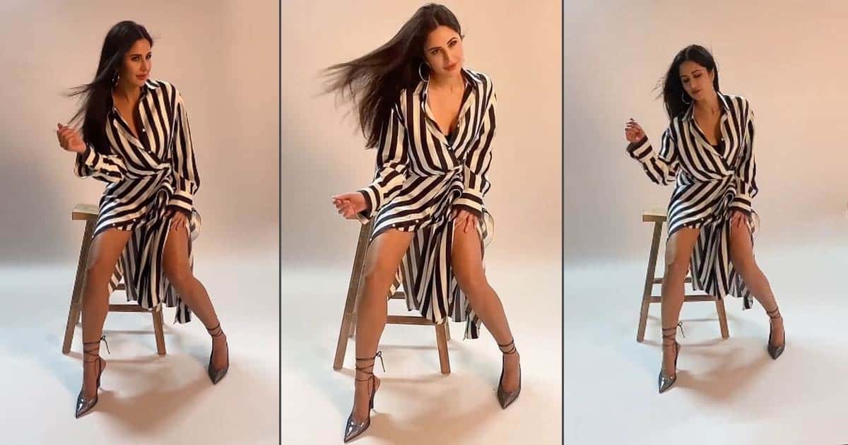 Katrina Kaif Bumps The 'S*xy-Bar' Up In This Silky Thigh-Slit Short Robe Style Dress, Flips Her Hair & Monday Blues!