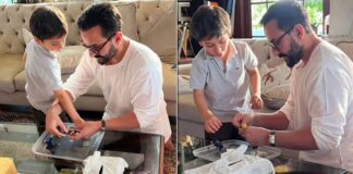 Saif, Taimur build rock band stage with recycled paper