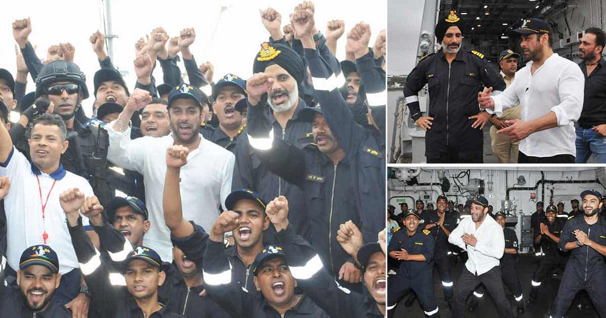 Salman Khan spends a day with the sailors on the State of the Art destroyer of the Indian Navy, The Visakhapatnam